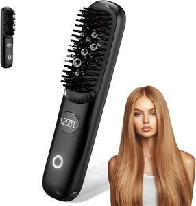 Spazzola Lisciante per Capelli, Mini Portatile Spazzola Lisciante Senza Fili Di  - Foto 1 di 12