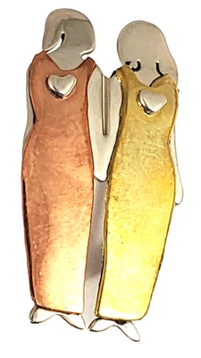 Broche prendedor de latón y cobre plata metales mixtos Mima & Oly de gran alcance Foto 1 de 4