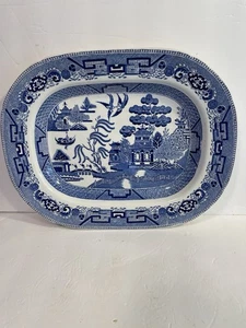 Vintage Wedgwood Blue Willow Platte - 14" x 11" - Bild 1 von 4