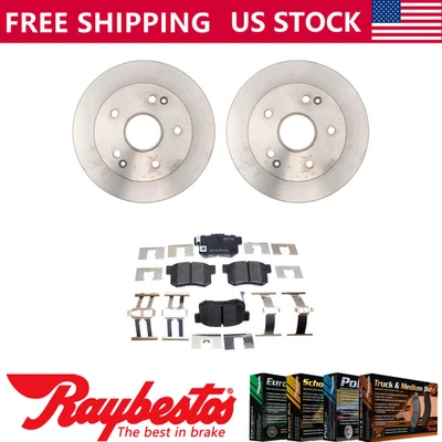 Kit de rotores de freno traseros + pastillas de cerámica y herrajes para Acura TL 1996-1998 Foto 1 de 4