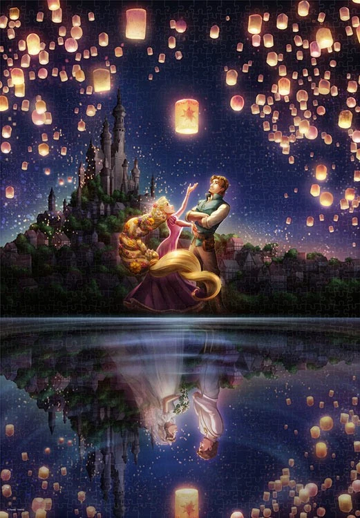 Glow-in-the-Dark 1000-Piece Puzzle Disney Tangled “Future on the Lake” by Tenyo - Image 1 of 1