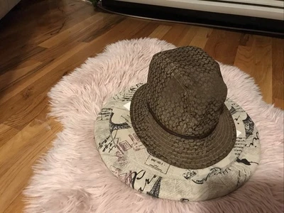 Sombrero Cubo Coach Signature Monograma Caqui Marrón con Borde de Cuero - M/L Foto 1 de 4