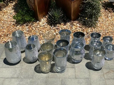 17 Artículos Jarrones Vidrio Craquetado Forrado en Plata Boda Evento Acampanado Tulipán Huevo Recto Foto 1 de 4