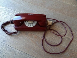 VINTAGE SIP TELEFONO FISSO A DISCO GTE STARLITE ROSSO ANNI '70 FUNZIONANTE  - Foto 1 di 8