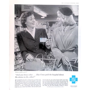 1957 Print Ad Blue Cross Blue Shield Insurance Plans 11x14 Nostalgia - Picture 1 of 3