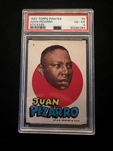 1967 Topps Pirates Sticker Baseball #5 Juan Pizarro PSA 4 - Bild 1 von 2