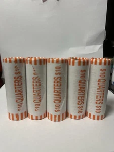 10 Rollen Viertelmünzen ungesucht zirkuliert versiegelt Bank möglich Silber oder Fehler - Bild 1 von 3