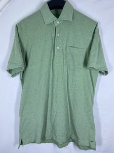 Sid Mashburn camicia uomo verde medio maglia tinta unita tasca manica corta golf polo - Foto 1 di 9