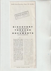 Expo 92 Sevilla Pabellon Rank Xerox Folleto informativo (HH-580) - Picture 1 of 1