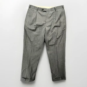Brooks Brothers Hose Herren Madison Fit 100% Wolle Plissee grau 38 x 30 Bündchen - Bild 1 von 8