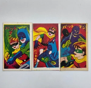 Lot de 3 cartes Menko japonaises vintage Batman & Robin DC Comics Japon pour collection - Photo 1 sur 11