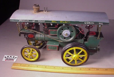 Vintage Folk Art Tom Varley Steam Engine Tractor toy metal handmade 1:16 Museum - Image 1 of 4