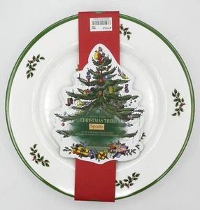Spode Christmas Tree Melamine 11 Inch Dinner Plates Set of 4 New - Picture 1 of 4