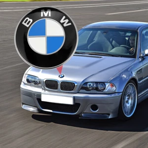 2x 82MM für BMW Emblem Blau Logo Vorne+Hinten Motorhaube Heckklappe Abzeichen - Bild 1 von 6