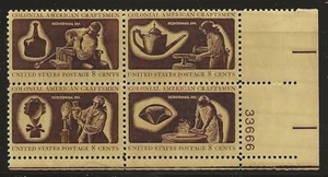 US Scott #1456-59, Plate Block #33666 1972 Craftsmen 8c FVF MNH Lower Right - Picture 1 of 1