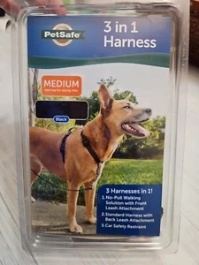 PetSafe 3 in 1 Harness No-Pull Dog Reflective Accents Size Medium BLACK - Picture 1 of 6