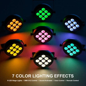 4 IN 1 RGBW DMX Stage Beam Lighting 36W 9LED PAR Light Party Show Spotlight - Picture 1 of 9