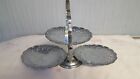 Vintage Queen Anne 3 Tiered Folding Silver Plated Cake Stand