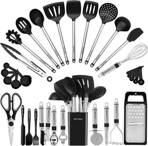 Kitchen Utensil Set-Silicone Cooking Utensils-33 Kitchen Gadgets & Spoons for No - Picture 1 of 6