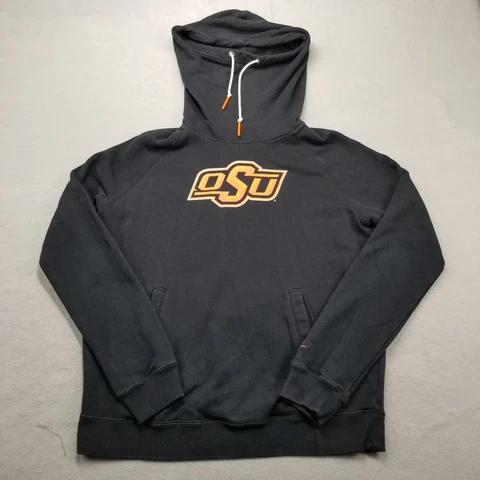 Oklahoma State Cowboys Nike Hoodie Mens Large Black High Neck Hooded Sweatshirt Cover