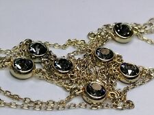 Stunning Closed Bezel set Crystal necklace Long 149