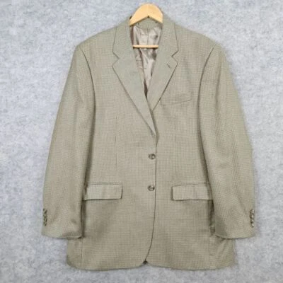 Blazer para hombre Lauren Ralph Lauren talla 42L beige pata de gallo ventana seda/lana Foto 1 de 4