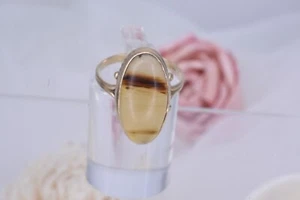 Antiker viktorianischer Damen-Solitärring 10 kt Gelbgold Achat Verlobung Versprechen - Bild 1 von 8