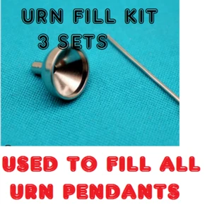 Set 3 Funnel Kit Filling Cremation Ashes pendant Jewelry Urn Memorial men women - Picture 1 of 6