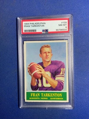 1964 Philadelphia Fran Tarkenton #109 PSA 8, Vikings HOF QB - Image 1 of 2