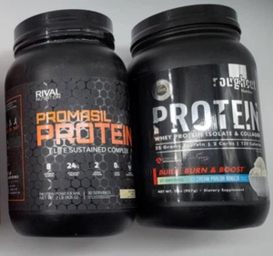 2 Items 1- ROUGHCUT WHEY PROTEIN ISOLATECOLLAGEN25 Grams Protein I 2 Carbs120+++ - Picture 1 of 9