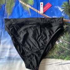 Juniors’ Xhilaration High Leg High Waist Bikini Bottom Black Medium Swim 1020