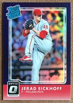 2016 Donruss Optic Rated Rookie Purple Prizm Jerad Eickhoff Philadelphia - Image 1 of 2