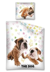 THE DOG BETTWÄSCHE GARNITUR 100% BAUMWOLLE BETTBEZUG 160x200 + BEZUG 70x80 - Bild 1 von 2