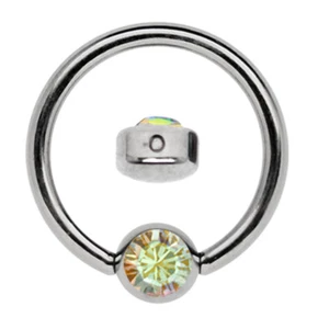 Titan Labbra Setto Piercing Gioielli Bcr Anello 1,6mm+Piatto 3mm Brillanti - Foto 1 di 14