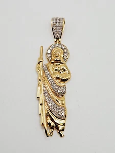 Oro amarillo de 10 quilates *St. Jude con colgante de diamantes G-H-Si1 de 0,75 quilates - Imagen 1 de 8