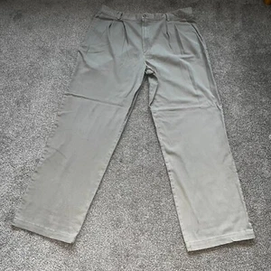 Dockers Khakis Pants Mens 42 X 36 Beige Cotton Pleated Slash Pocket Straight Leg - Picture 1 of 12