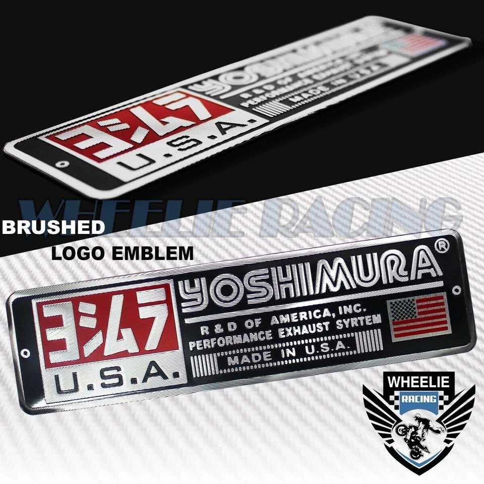 METAL 5.5"3D BRUSHED ALUMINUM EMBLEM DECAL YOSHIMURA LOGO+LETTER FAIRING STICKER - Image 1 of 1