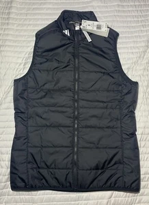 New Adidas Golf Women’s Small Black 3 Stripe Puffer Vest A573 Jacket NWT’s - Picture 1 of 17