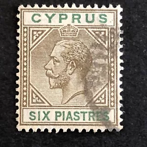 CYPRUS 1921 - 6pi STAMP - SIX PIASTRES - KING GEORGE V - Sg CY 96-USED - Picture 1 of 3