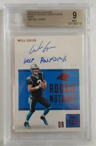 WILL GRIER BENGALS BACKUP QB.  5/9 BGS GRADED MINT 9.  ROOKIE AUTO. - Picture 1 of 6