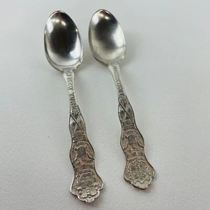 2 Vintage Oneida Community A1 X Silberteller New York & Connecticut Souvenirlöffel - Bild 1 von 2