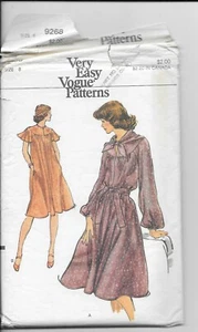 Very Easy Vogue 9268 Misses Loose Dress Scarf  Sz. 8 Uncut FF  - Picture 1 of 3