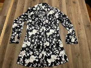 Worthington Dress, Women's Size Small, Black White, Floral, Stretch, Button Up - Picture 1 of 11
