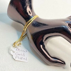 Monet Kette Armband vergoldet doppelsträngig Serpentin Glieder - Bild 1 von 7