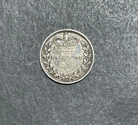 1874 Great Britain 3 Pence Silver World Foreign Coin Cover