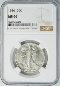1936 Walking Liberty Half 50c MS66 NGC 949999-2 - Bild 1 von 4