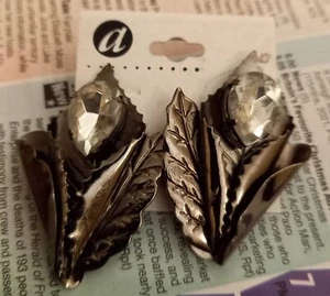 PENDIENTES CRISTAL LÁGRIMA PLATA GRANDE PELTRE AÑOS 80 90 OREJAS PERFORADAS GLAM - Imagen 1 de 1