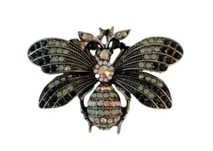 Spilla e ciondolo Bumble Bee combinazione cristalli multicolori 2,5" - Foto 1 di 7