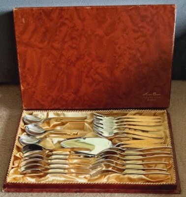 26-teiliges Kuchenbesteck-Set, Solingen, hartvergoldet, Vintage, Marke "Erika" - Bild 1 von 4