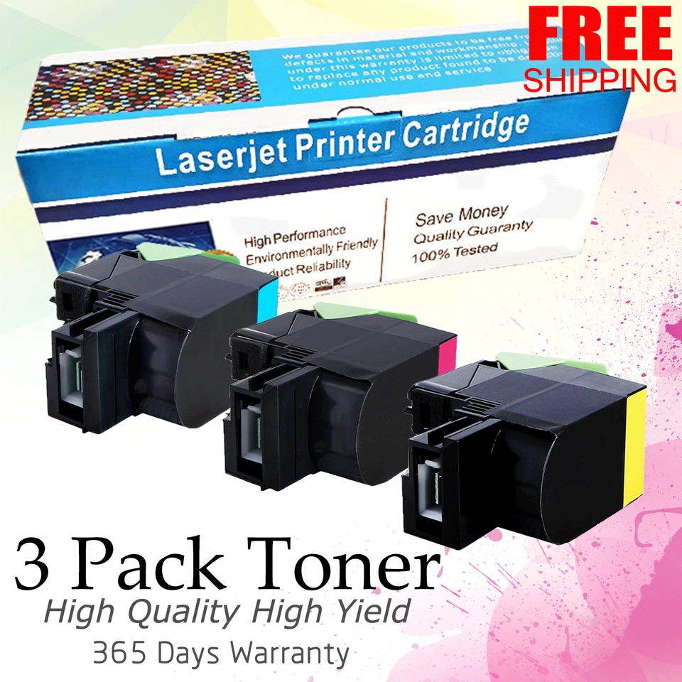 3PK Yellow Cyan Magenta Toner Set For Lexmark 701XY 701XC 701XM CS510DTE CS510DE - Image 1 of 1